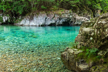 新緑の阿寺渓谷　長野県