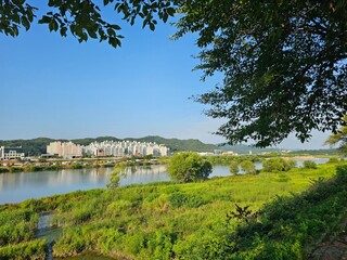 landscape with river and sky