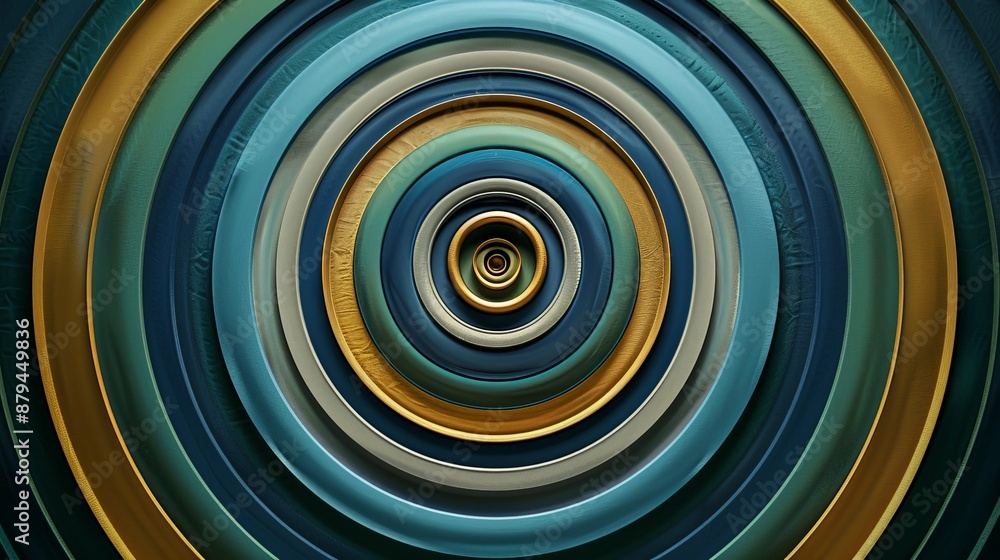 Poster a series of concentric circles in varying sizes and colors, creating a hypnotic, mesmerizing visual 