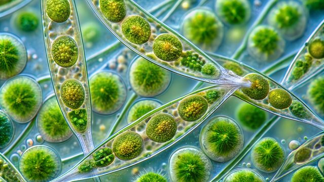 Microscopic view of the beautiful and intricate world of freshwater algae