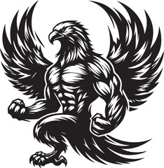 Vector eagle silhouette black and white 