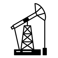 Mining industry Flat Outline Icon