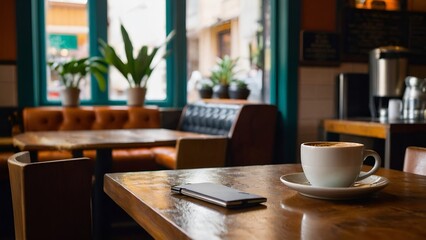 Bustling Coffee cake cafe. Slice piece. Generate Ai