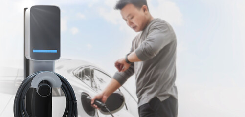 Electric car charging with station, EV fuel advance an modern eco system.