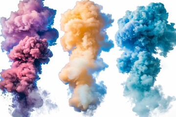 colorful vibrant smoke bomb explosion clouds in the shape of a heart - on transparent background	
. Beautiful simple AI generated image in 4K, unique.