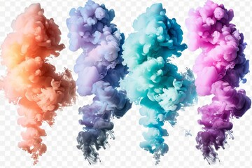 Fototapeta premium Vibrant Pink Powder Explosion - Dynamic Abstract Smoke Burst on Clean White Background. Beautiful simple AI generated image in 4K, unique.