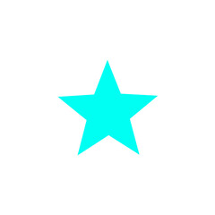 Glowing blue star icon isolated on transparant 
