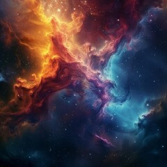 Obraz premium Abstract Colorful Lightning Cloud Background: Stunning Ethereal Art for Mobile and Computer Wallpapers, Featuring Beautiful Curved Patterns and Abstract Scenic Art, High-Resolution AI-Generated