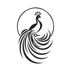 Peacock logo design vector template, illustration of a peacock