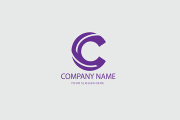 Fototapeta premium Modern and Minimal layered letter C logo, simple initial C monogram logo vector template