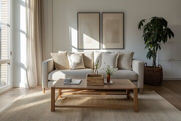 clean modern living room with a single piece of furniture