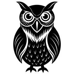 Fototapeta premium An owl vector silhouette illustration.