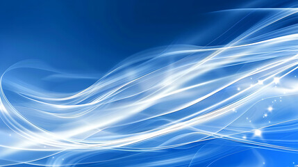 Fototapeta premium Blue Symphony: Abstract Light Waves