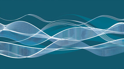 Ethereal Flow: Abstract Blue Wave Lines