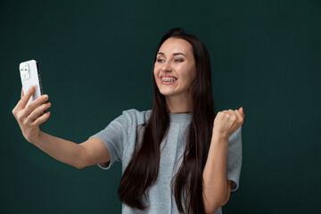 Woman Taking a Selfie With Cell Phone