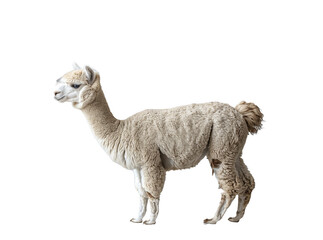 Fototapeta premium Alpaca isolated on white background.