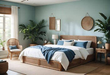 Rattan and Soft Textiles in Bohemian Minimalist Interior