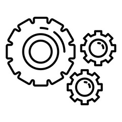 Gear Progress System Flat Outline Icon