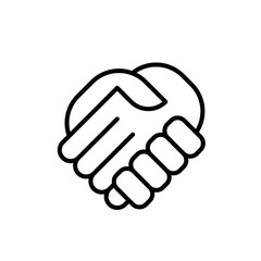 Hand shake agreement Flat Outline Icon