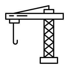 Construction site Flat Outline Icon