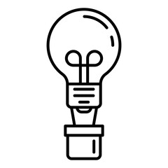 Light Bulb Ideas Flat Outline Icon