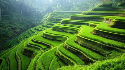 Obraz premium Sunlit Rice Terraces