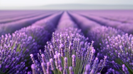 Fototapeta premium Abstract background of colorful nature scenes featuring vibrant floral patterns of lavender fields where the purple blooms stretch out creating a vast and aromatic landscape Illustration, Image, ,