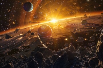 A majestic view of Saturn with its rings