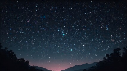 Fototapeta premium Beautiful fantasy starry night sky, stars, blue and purple colorful, galaxy and aurora 4k wallpaper.