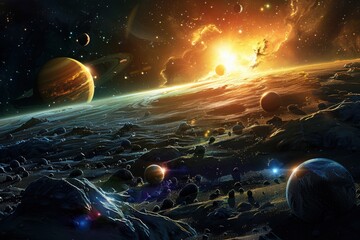 A majestic view of Saturn with its rings