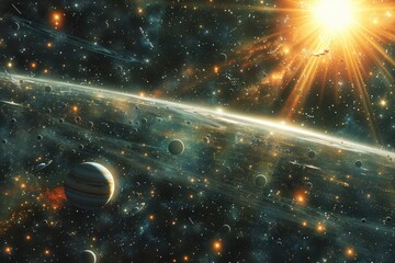 A majestic view of Saturn with its rings