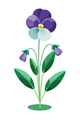 Pansies plant minimal design vector illustration