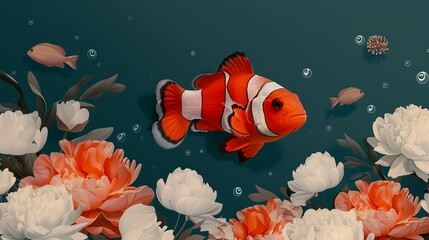 Abstract background of colorful nature scenes with vibrant floral patterns depicting colorful underwater scenes with corals and fish creating a vivid and lively underwater paradise Illustration,