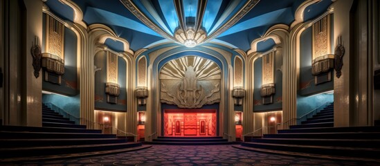 Obraz premium Grand Art Deco Interior of a Historic Theater