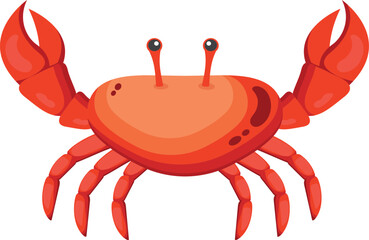 High-quality red-orange crab vector illustration in EPS format. Perfect for posters, t-shirts, wall art, and educational materials. Vibrant colors and intricate details make it a standout addition to 