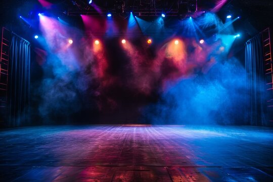 Multicolored smoke puff cloud design elements on a dark background - generative ai	. Beautiful simple AI generated image in 4K, unique.