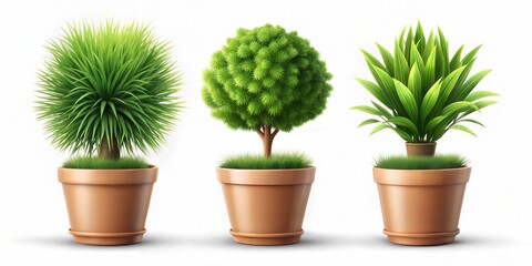 realistic houseplant in pot