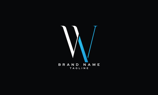 UVW, UWV, VUW, VWU, WVU, WUV, 4V, V4, 4W, W4, Abstract initial monogram letter alphabet logo design