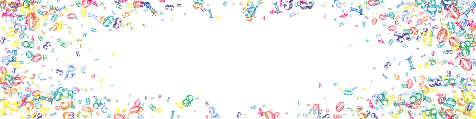 Scattered numbers. Colorful childish digits
