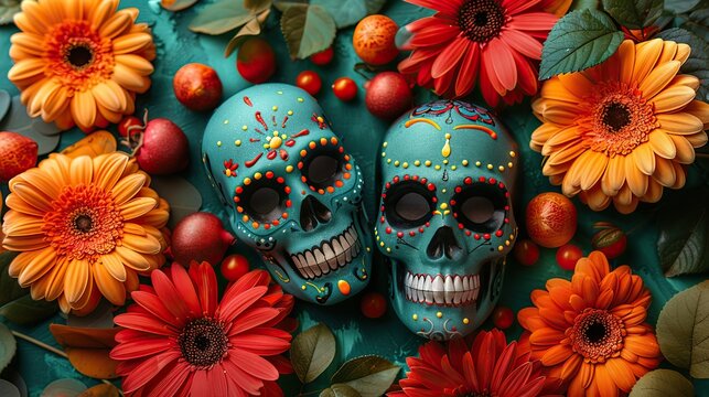 easter eggs and flowers