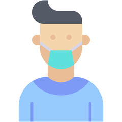 face mask, wearing, coronavirus, prevention, pandemic Icon