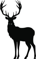 Obraz premium black deer silhouette vector illustration 