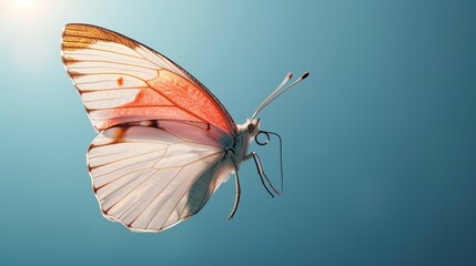 Butterfly wings displaying vivid colors and intricate patterns as they flutter gracefully in the sunshine Illustration, Image, , Minimalism,