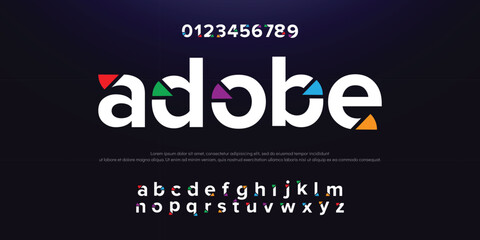 Design Modern abstract digital alphabet font. Minimal technology typography, Creative urban sport fashion futuristic font and with numbers. vector illustration.
