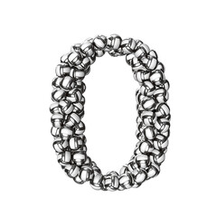 Symbol made of black volleyballs. number 0