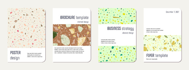School notebook cover design. Terrazzo abstract
