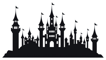 Obraz premium PNG Castle silhouette clip art architecture building spire.