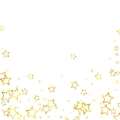Gold sparkling star confetti.