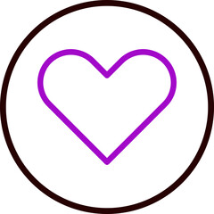 Heart Vector Line Purple Circle black