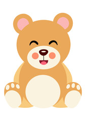 Obraz premium Cute teddy bear sitting isolated